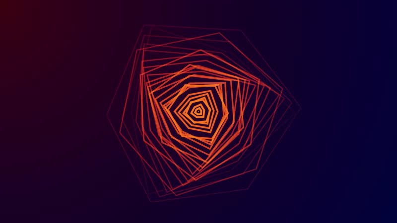 极品三角橙色循环素材