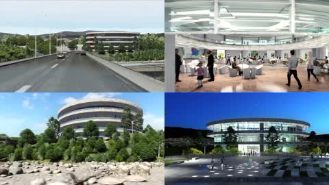 会议中心学术中心建筑动画