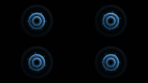 神秘探索科技六边形圆旋转蓝色光视觉效果舞台LED背景视频素材