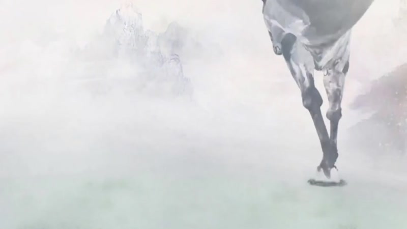 水墨中国风万马奔腾(有音乐)