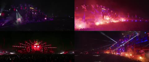 4K航拍大型电子音乐节狂欢派对激情活力