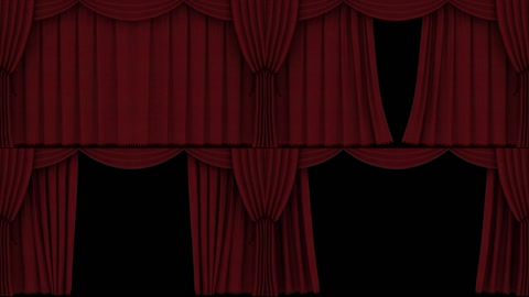 带透明通道的舞台红色幕布拉开动画