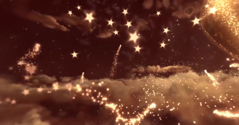 梦幻云端上飞舞光效星星