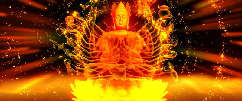 高清宽屏飞天千手观音背景视频