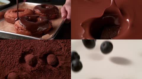 巧克力甜点制作高清特写视频