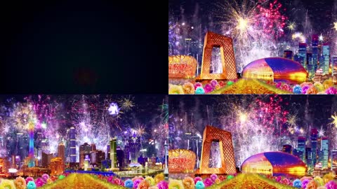 喜庆中国美节日舞台晚会演绎开场