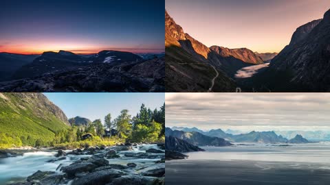 挪威美丽的云海山脉高清风景摄影