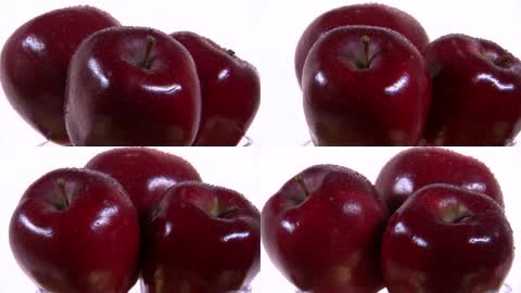 三个新鲜的红苹果