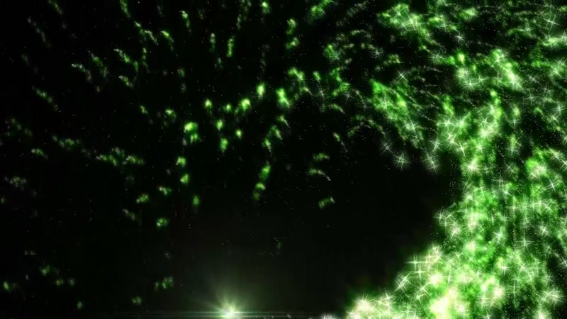 绿色浪漫粒子扫光星光背景