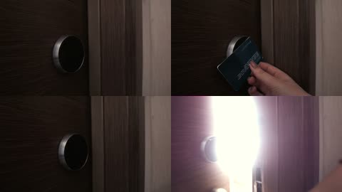 刷房卡打开房门视频