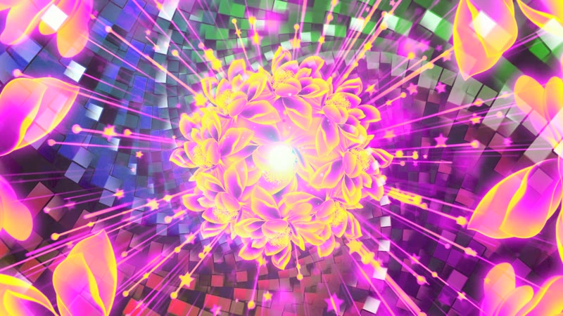 水彩荷花莲多彩渐变大气闪光荷花隧道