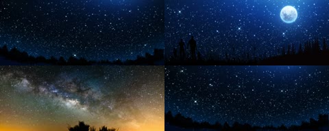 梦幻般绚丽闪闪星光浮云飘游灿烂星空唯美变化动态背景视频素材