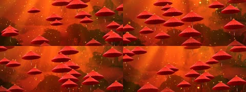 抒情红伞上升