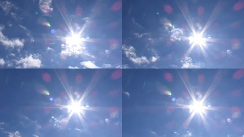 天空阳光照射云彩游动的实拍视频