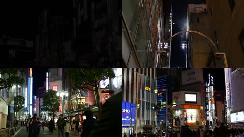 日本东京新宿区夜景实拍