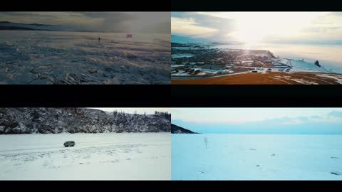延时摄影 航拍 西伯利亚 贝加尔湖 夕阳