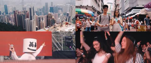 4K中国香港人文风光电子音乐节