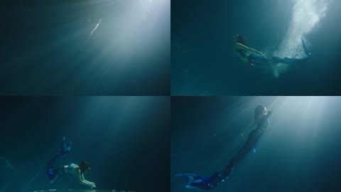 极品超美水下美人鱼超慢动作（原素材）