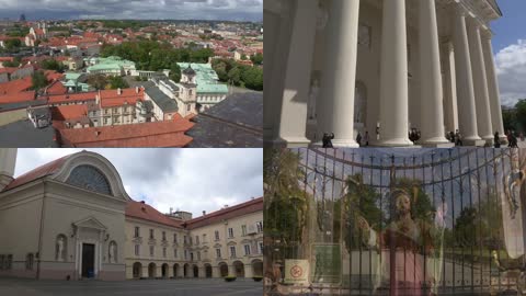 4K维尔纽斯首都立陶宛旅游风光