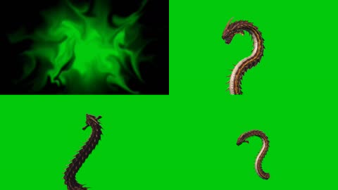 绿屏怪物龙特效抠像素材