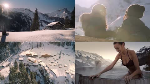 4K瑞士雪山度假酒店