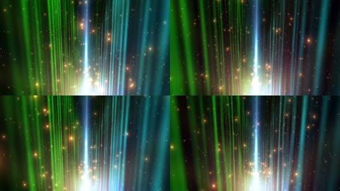 震撼大气绿色色调金色粒子斑点