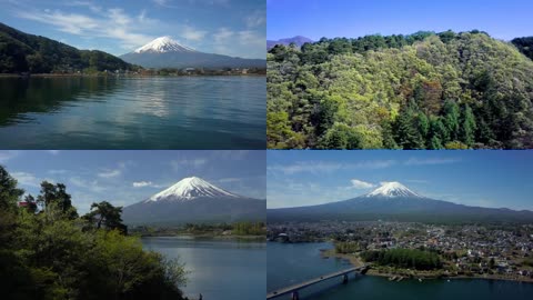 4K日本富士山下川口湖美丽季节