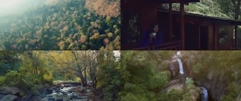 3K自然森林别墅小屋旅游度假瀑布养生