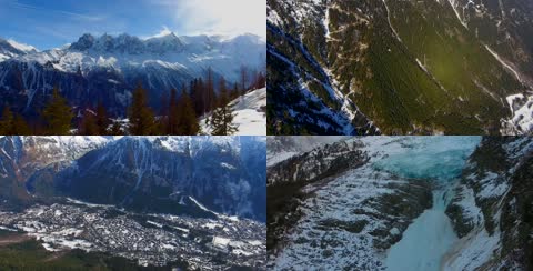 4K航拍法国阿尔卑斯山-夏蒙尼勃朗峰