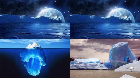 北极冰山月亮(有音乐)
