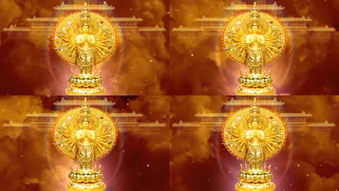 Y0014千手佛佛祖佛光天宫云