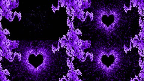 紫色粒子心形爱情婚礼背景