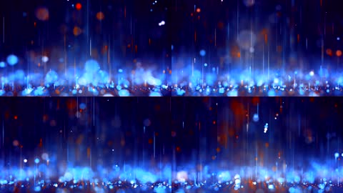 蓝色朦胧美感粒子背景4K