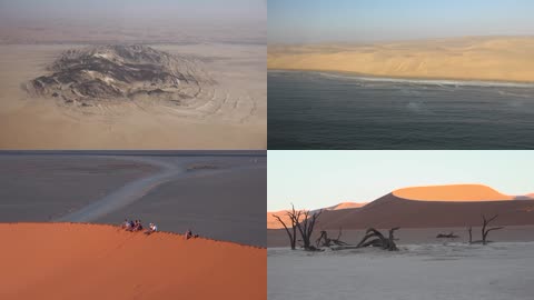 4k沙漠沙丘黄沙荒野航拍风光片荒漠化