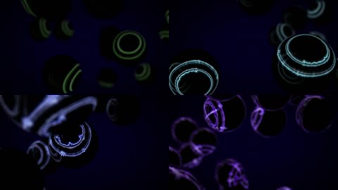 抽象数字立体闪光小球变色