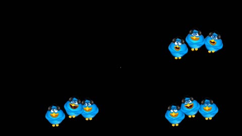 三只卡通小鸟(带透明通道）