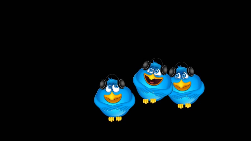 三只卡通小鸟(带透明通道）