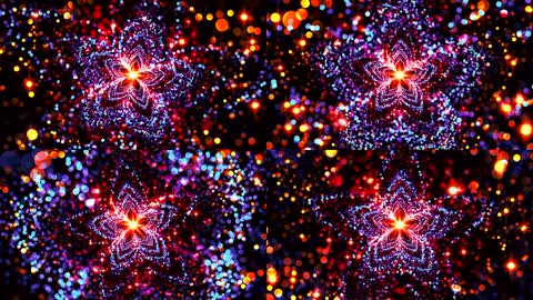 粒子五角星绚丽花瓣