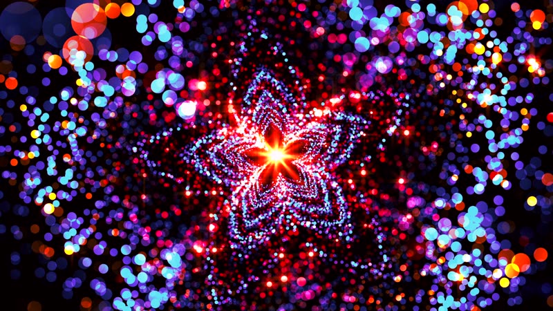 粒子五角星绚丽花瓣