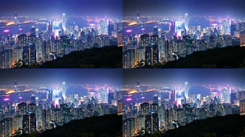 璀璨的香港维多利亚港夜景