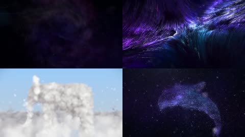 空间粒子变换汇聚粒子线条秀