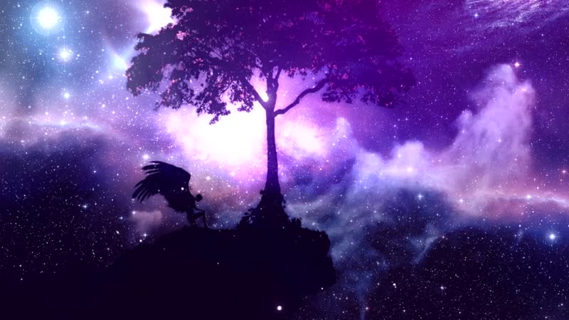 紫色梦幻星空led背景视频