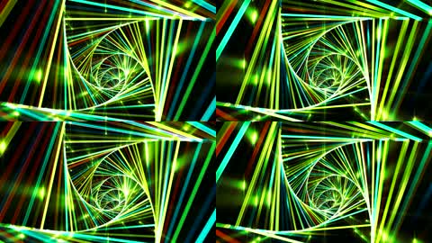 彩色粒子无限循环线条