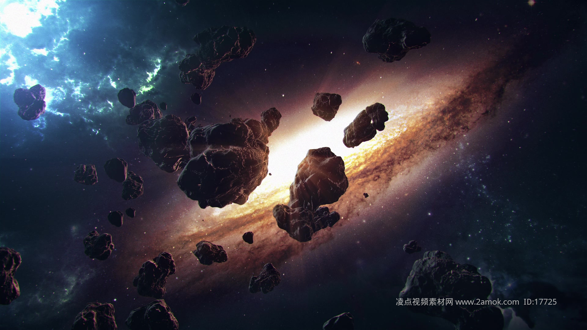 小行星撞击地球-太空场景插画矢量素材 Asteroid Crashing Earth – Space Illustration Scene ...