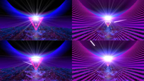 绚丽紫色三角霓虹灯vj背景