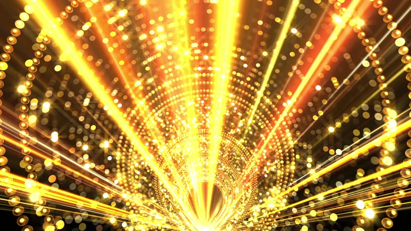 大气金色光线星光闪烁颁奖晚会舞台背景视频