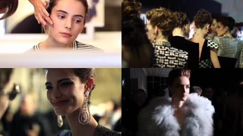 闪光灯下的模特