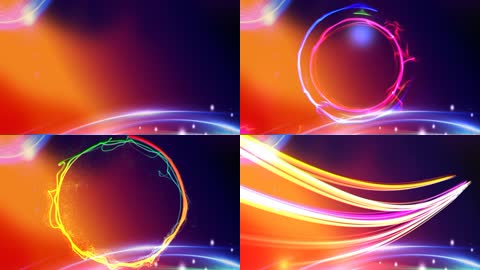 梦幻粒子光效光线光圈舞台背景