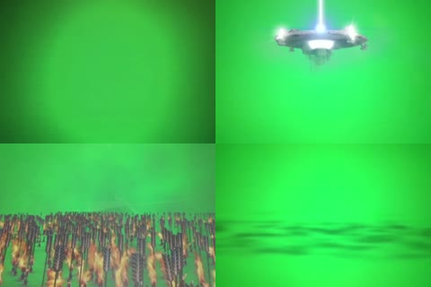 绿屏飞船机器人飞机爆炸乌鸦汽车特效抠像