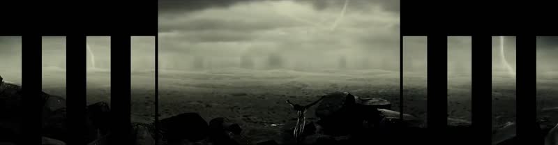 震撼闪电烟雾战场气氛分屏舞台背景视频